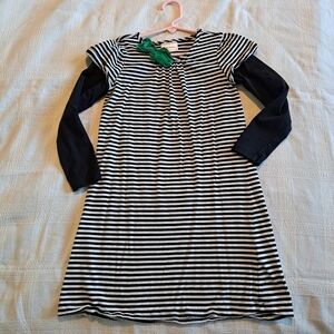 Hanna Andersson girls size 120 or size 6-7 black & white striped dress